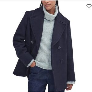 Barbour Navy/Black Double Breasted Pea Coat (Women’s Large) Worn only once.